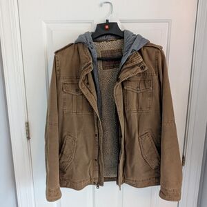 Men's Levi's Cotton Hooded Quilt Lined Trucker Jacket - M